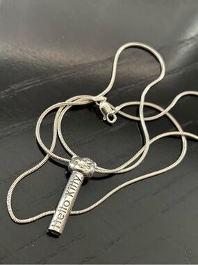 Hello Kitty Silver SANRIO Whistle Pendant Necklace with Kitty Head Accent